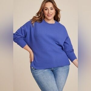 Maurices 0X textured crew sweatshirt savoy royal